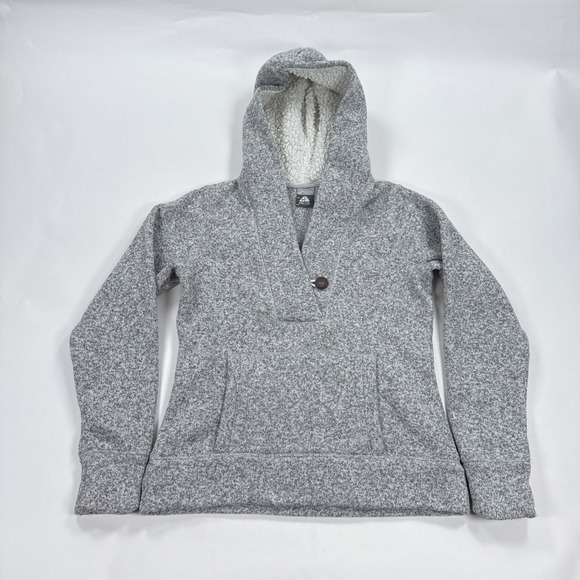 Nike ACG Tops - Nike‎ ACG Womens Hoodie M Grey Marl Sherpa Lined Sweater Fleece Gorpcore Outdoor